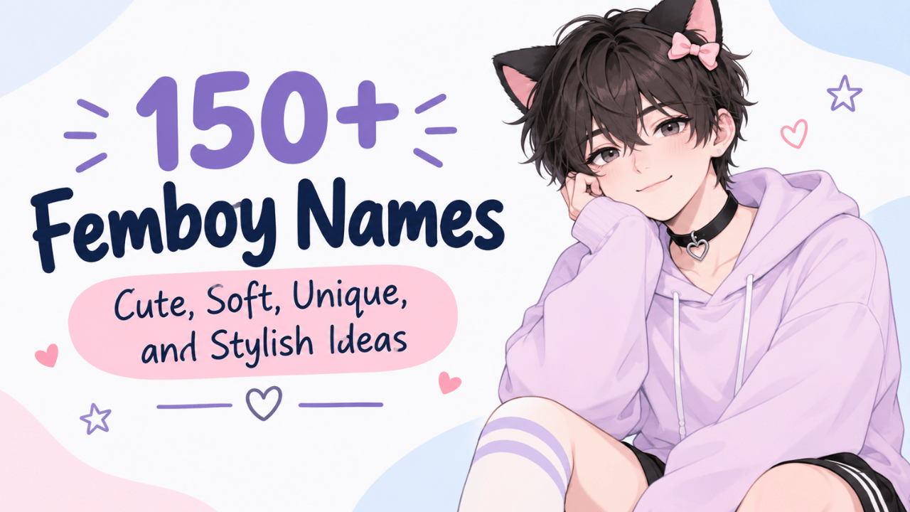 150+ femboy names featuring cute, soft, unique, and stylish ideas.