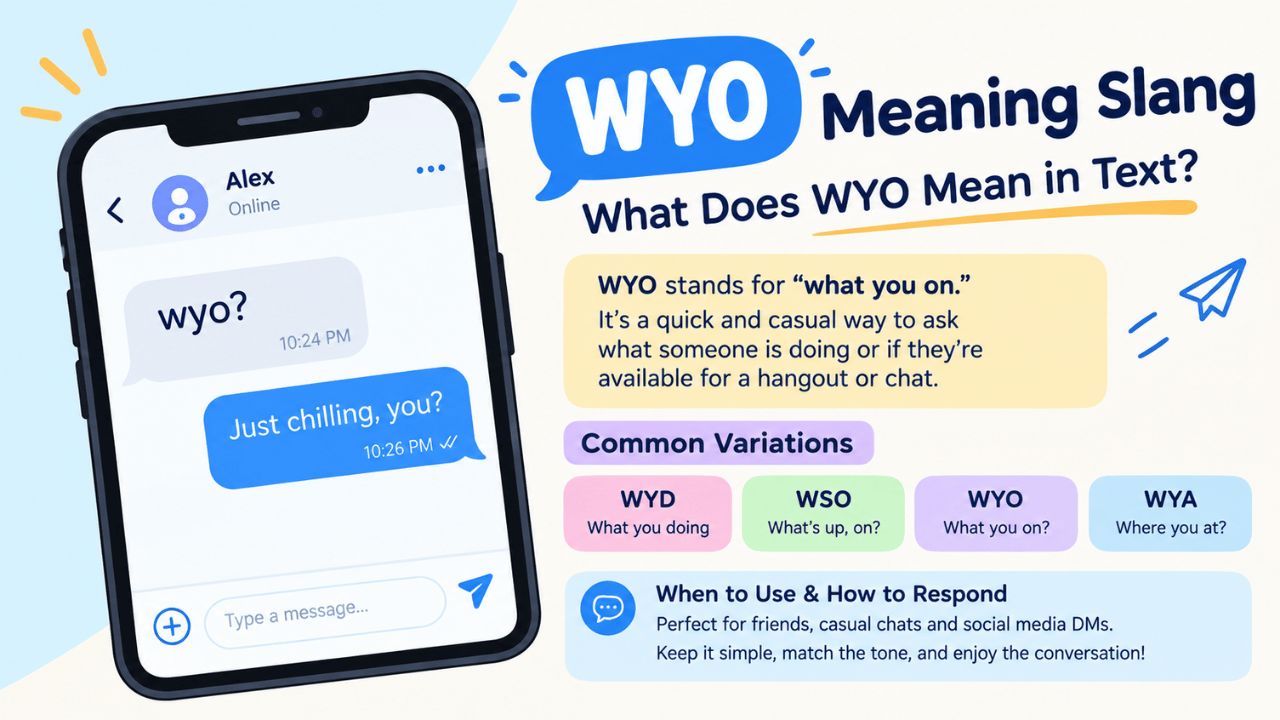 WYO meaning slang explained with a smartphone texting conversation