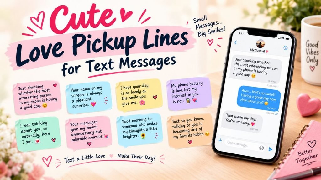 Cute Love Pickup Lines for Text Messages