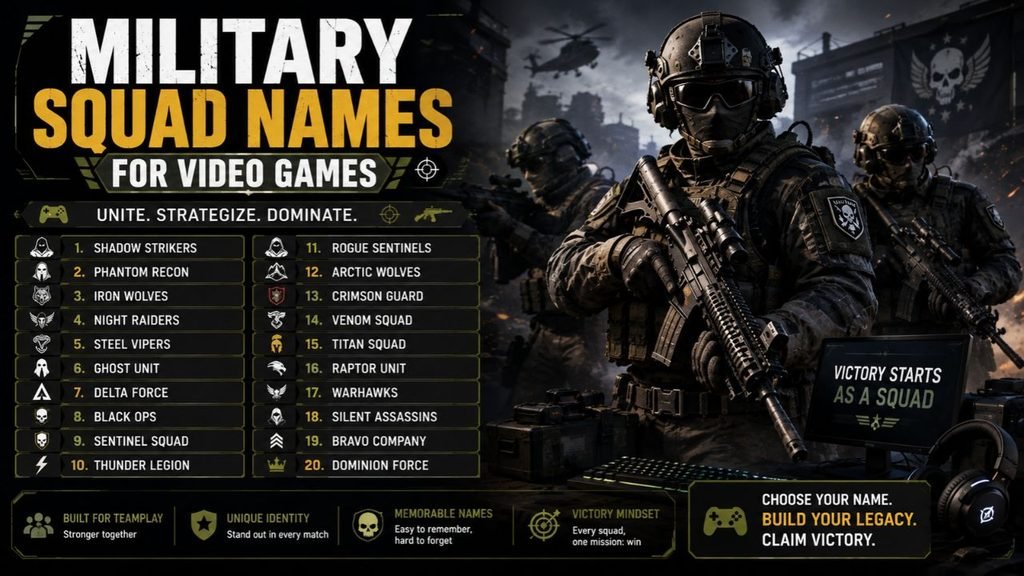 Military Squad Names for Video Games