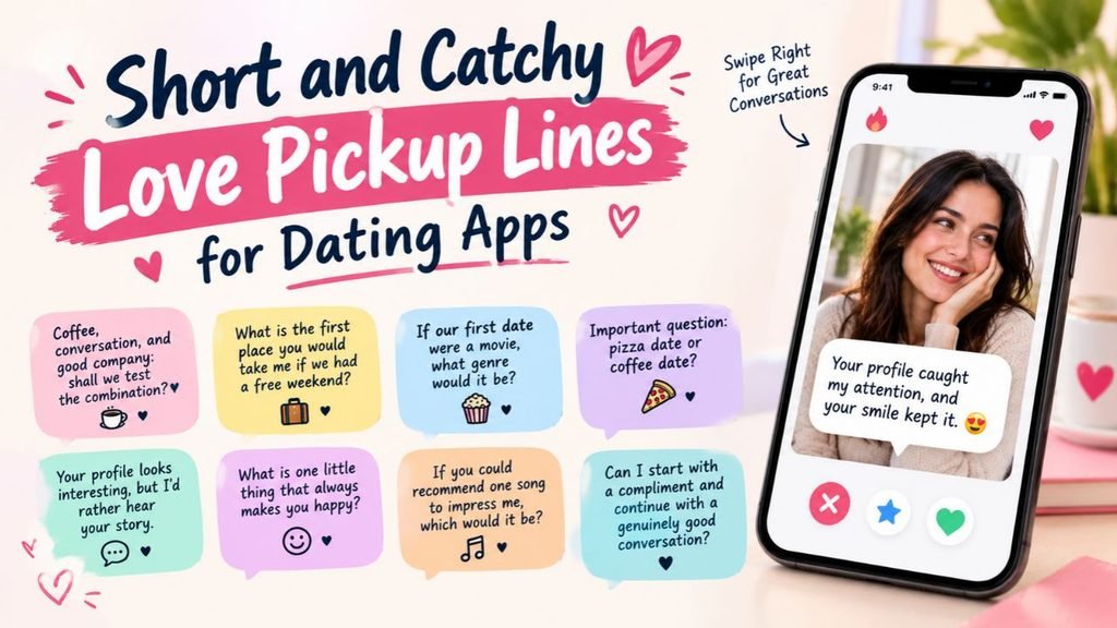 Short and Catchy Love Pickup Lines for Dating Apps
