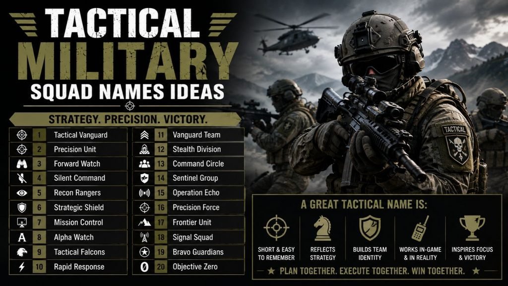 Tactical Military Squad Names Ideas